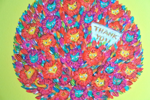 【版画】Thank you! 〜ねこのブーケ〜（300部限定） 9枚目の画像