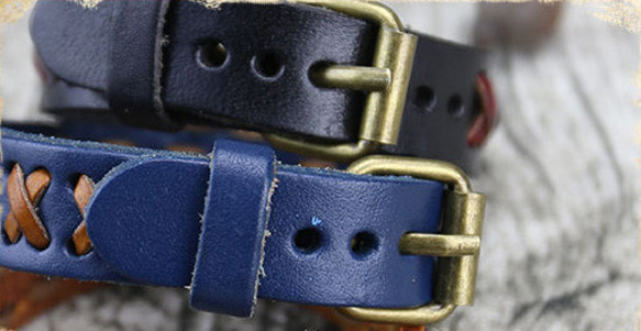 オリジナル牛革ブレスレットLeather Bracelet  ブラウンBrown 3枚目の画像