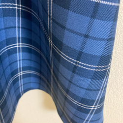 ウール混のチェックのフレアスカート(ブルー) 3枚目の画像