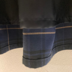 起毛コットンのチェックのギャザースカート(ネイビー) 5枚目の画像