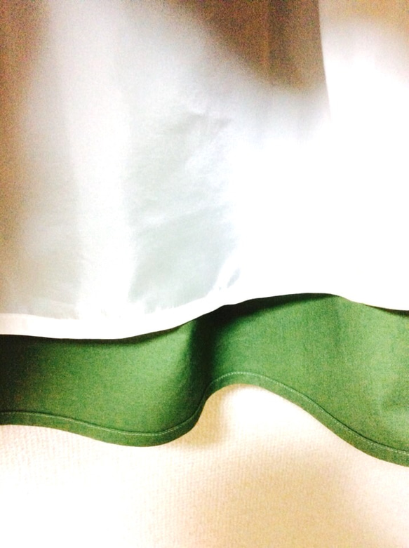 【9/11まで送料無料】グリーンのギャザースカート 5枚目の画像