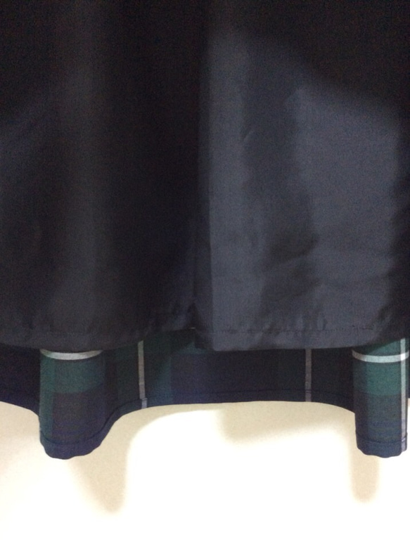 ウール混ブラックウォッチのソフトプリーツスカート 4枚目の画像