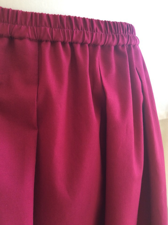 《送料無料》コットンのギャザースカート(ローズピンク) 3枚目の画像