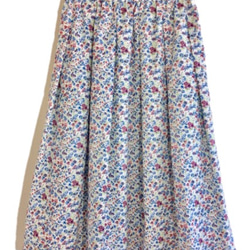 綿ローンの花柄プリントのギャザースカート 3枚目の画像