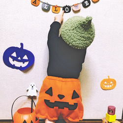 ベビーかぼちゃパンツ【顔貼り付けタイプ】 2枚目の画像