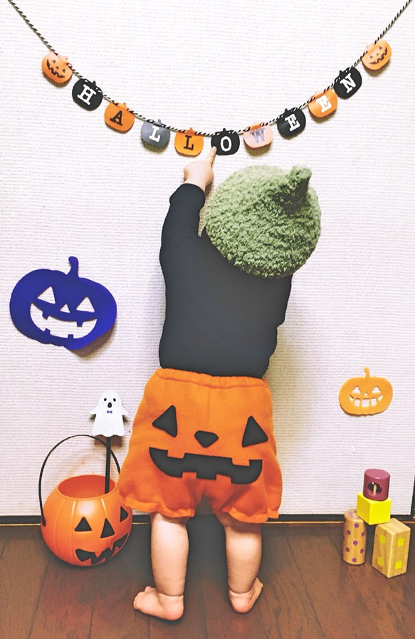ベビーかぼちゃパンツ【顔貼り付けタイプ】 2枚目の画像