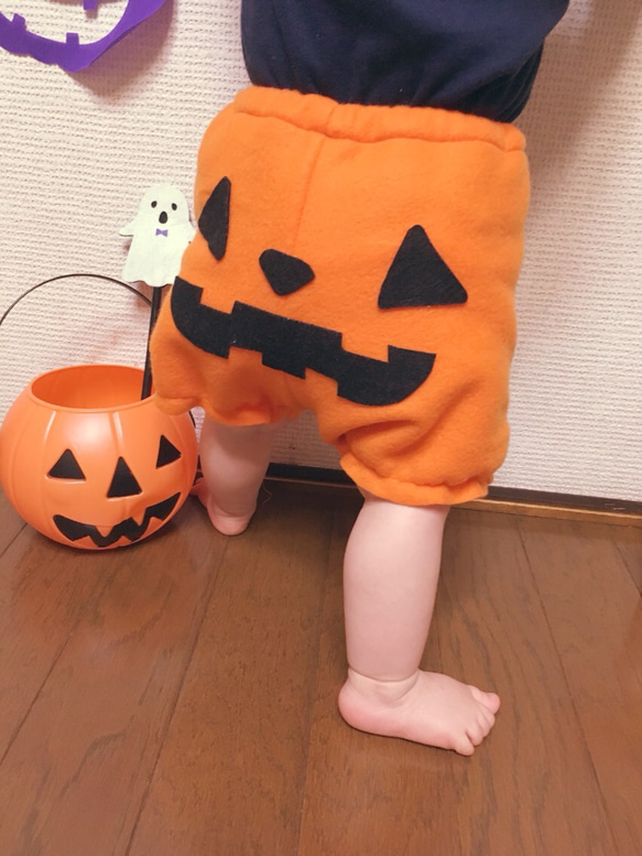 ベビーかぼちゃパンツ【顔貼り付けタイプ】 4枚目の画像