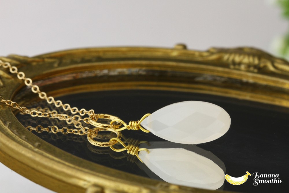 女性ホルモンに働きかける ホワイトムーンストーン 14kgf ネックレス 6月誕生石