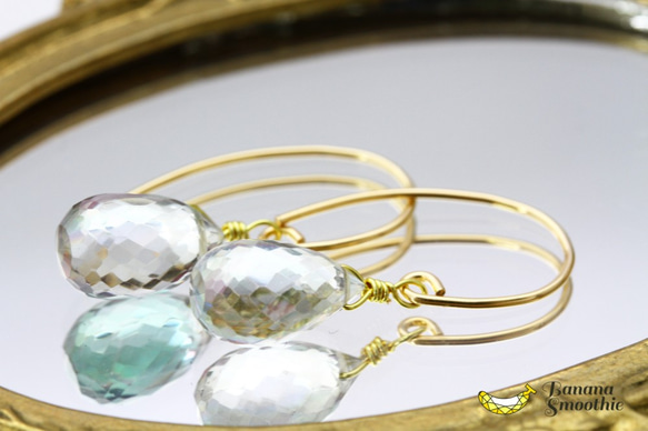 いくつもの顔を持つ魅力 ミスティックトパーズ 14kgfピアス 11月誕生石 5枚目の画像