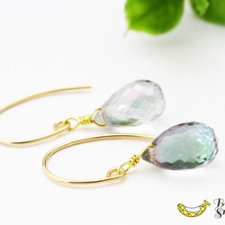 いくつもの顔を持つ魅力 ミスティックトパーズ 14kgfピアス 11月誕生石 6枚目の画像