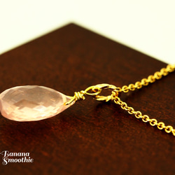 ほんのりピンクで女子力UP！宝石質 ローズクォーツ  Mサイズ 14kgfネックレス 3枚目の画像