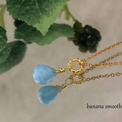 ラリマー ドロップ ブリオレットカット 小粒ネックレス 14kgf 40cm 3枚目の画像