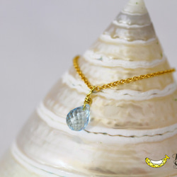 【受注製作】天然石の一粒シンプルネックレス 14kgf 40cm 3枚目の画像