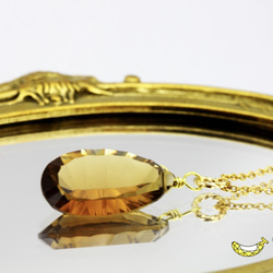 大胆な大粒サイズ 宝石質 ビアクォーツ コンケーブカット 14kgfネックレス 4月誕生石 7枚目の画像