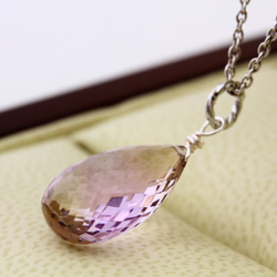 【H様専用】最高品質AAAAA アメトリン極上ブリオレットカット Lサイズ silver925ネックレス 2枚目の画像