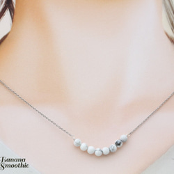 心を清らかにする癒しのストーン ハウライト ラウンド4ｍｍ スタイリッシュな大人ネックレス silver925 3枚目の画像