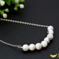 心を清らかにする癒しのストーン ハウライト ラウンド4ｍｍ スタイリッシュな大人ネックレス silver925 5枚目の画像