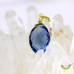 さりげないブルーで知的に ロンドンブルークォーツ マーキス 14kgf シンプルネックレス 8枚目の画像