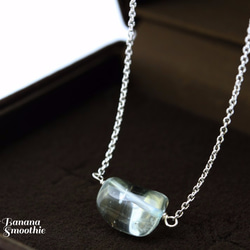 グリーンアメジスト 中サイズ ラフカット プレーンタイプ silver925ネックレス 2枚目の画像