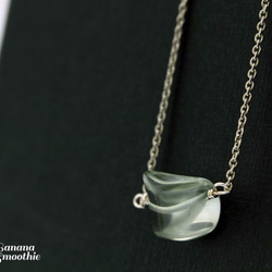 グリーンアメジスト 中サイズ ラフカット プレーンタイプ silver925ネックレス 5枚目の画像