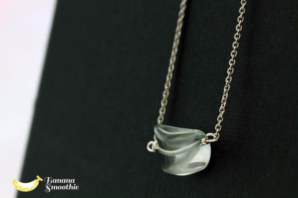 グリーンアメジスト 中サイズ ラフカット プレーンタイプ silver925ネックレス 5枚目の画像