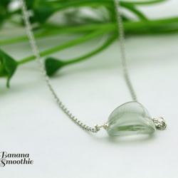 グリーンアメジスト 中サイズ ラフカット プレーンタイプ silver925ネックレス 6枚目の画像