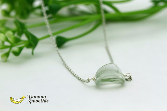 グリーンアメジスト 中サイズ ラフカット プレーンタイプ silver925ネックレス 6枚目の画像