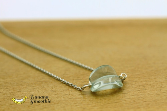 グリーンアメジスト 中サイズ ラフカット プレーンタイプ silver925ネックレス 7枚目の画像