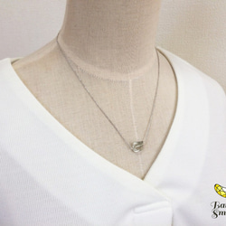 グリーンアメジスト 中サイズ ラフカット プレーンタイプ silver925ネックレス 8枚目の画像