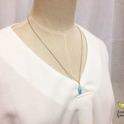 【再販】希少石 ヒーリングストーン 大粒 ラリマー ペアシェイプ silver925ネックレス 7枚目の画像