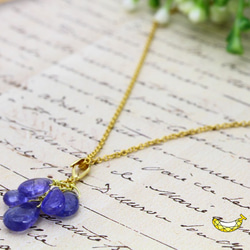 大人パープルに魅了される 12月誕生石 タンザナイト プレーン 14kgfぶどうネックレス 3枚目の画像