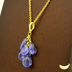 大人パープルに魅了される 12月誕生石 タンザナイト プレーン 14kgfぶどうネックレス 4枚目の画像