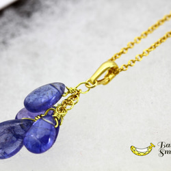 大人パープルに魅了される 12月誕生石 タンザナイト プレーン 14kgfぶどうネックレス 6枚目の画像