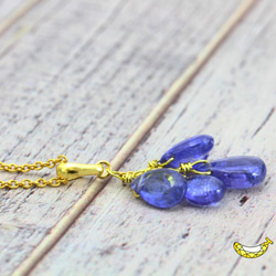 大人パープルに魅了される 12月誕生石 タンザナイト プレーン 14kgfぶどうネックレス 7枚目の画像