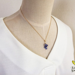 大人パープルに魅了される 12月誕生石 タンザナイト プレーン 14kgfぶどうネックレス 8枚目の画像