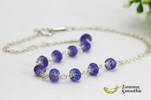 手首に宝石の輝きをまとう 12月誕生石 タンザナイト Silver925ブレスレット 2枚目の画像