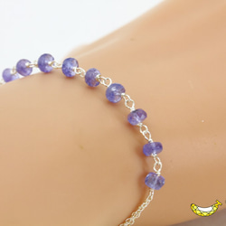 手首に宝石の輝きをまとう 12月誕生石 タンザナイト Silver925ブレスレット 4枚目の画像