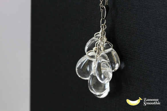 ぶどうのように♡ 水晶(クリスタル) ペアシェイプ プレーン silver925ネックレス 4月誕生石 5枚目の画像