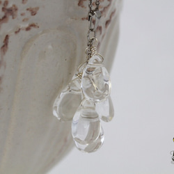 ぶどうのように♡ 水晶(クリスタル) ペアシェイプ プレーン silver925ネックレス 4月誕生石 6枚目の画像