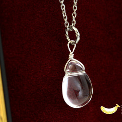 心まで清らかに 水晶(クリスタル) ペアシェイプ プレーン silver925シンプルネックレス 4枚目の画像