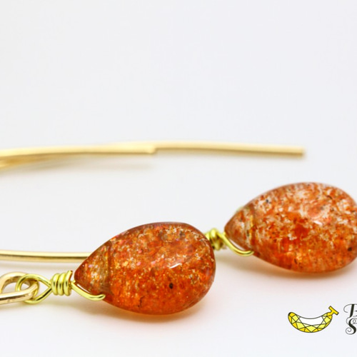 琥珀◆アイオライトサンストーン フープピアス✧14kgf 琥珀◇アイオライトサンストーン フープピアス✧14kgf 琥珀様専用