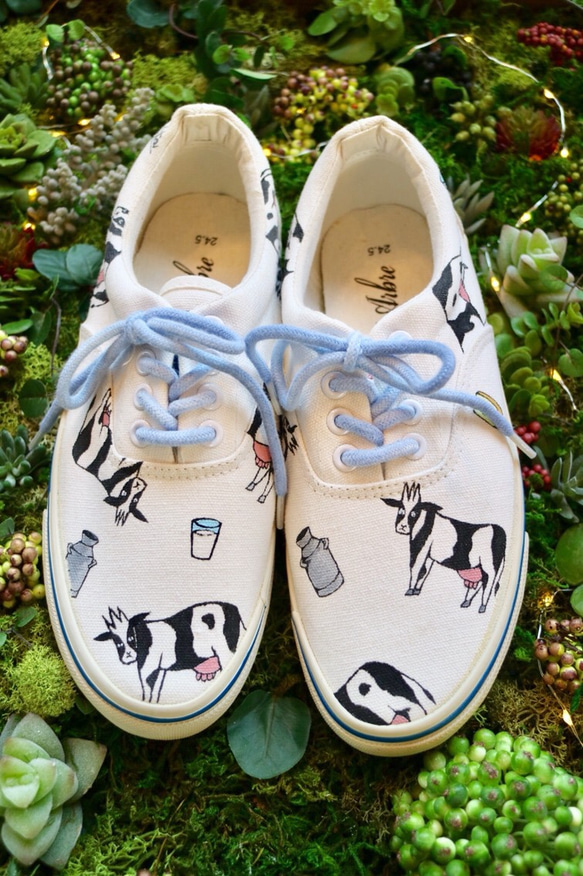 cow cow cow/mens slip-on《お届けまで3週間 受注製作》 1枚目の画像