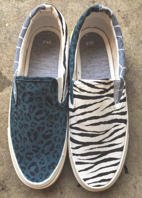 animal mix/ladies slip-on （お届けまで3週間 受注製作） 3枚目の画像