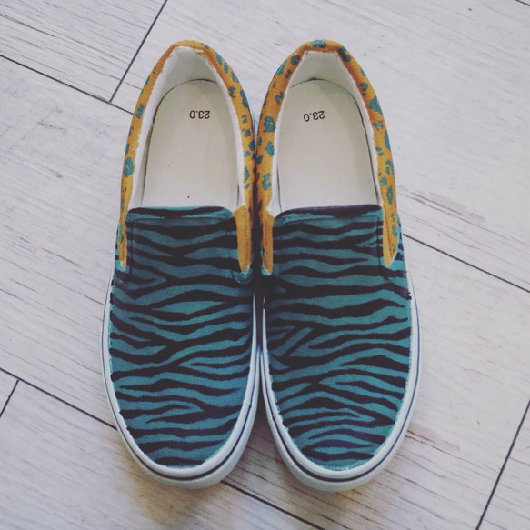 animal mix/ladies slip-on （お届けまで3週間/受注製作） 1枚目の画像