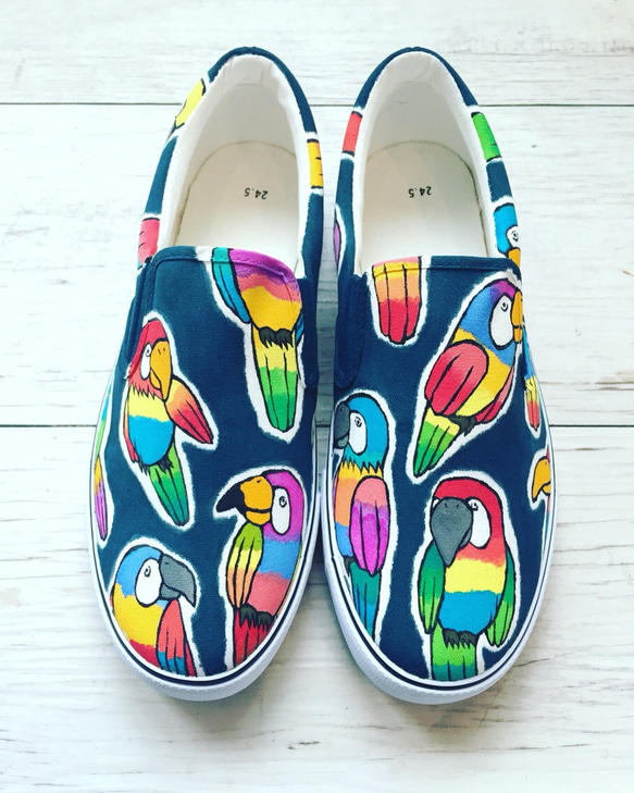 Parrot/ladies slip-on（お届けまで3週間 受注制作） 1枚目の画像