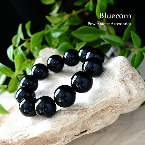 あなたを守るモリオン黒水晶】大粒な16mm ブレスレット ブラック  
