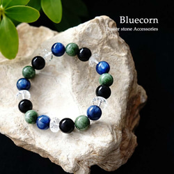 [用好運的路標展示你的能力]藍晶石莫里翁和透輝石天然石手鍊 第2張的照片