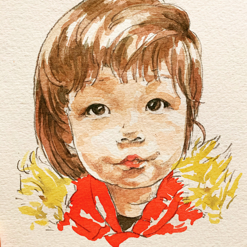 大切なペットさんの似顔絵 水彩画B5サイズ(送料込)額なし 絵画