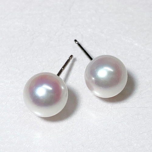 あこや真珠ピアス あこやパールピアス ピンク系 花珠級 アコヤ真珠 7.5-8.0mm ピンク系 ピアス 純チタン 金具