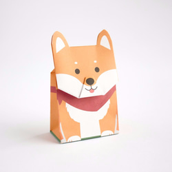 動物禮物包裝紙袋- 柴犬哈士奇 (L尺寸) 第3張的照片